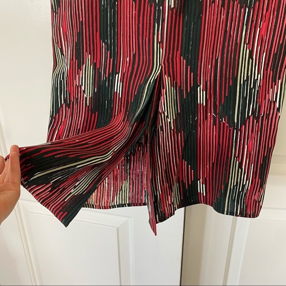 Maiyet Silk Red Stripe Midi Zipper Front Dress 34 - Picture 5 of 7